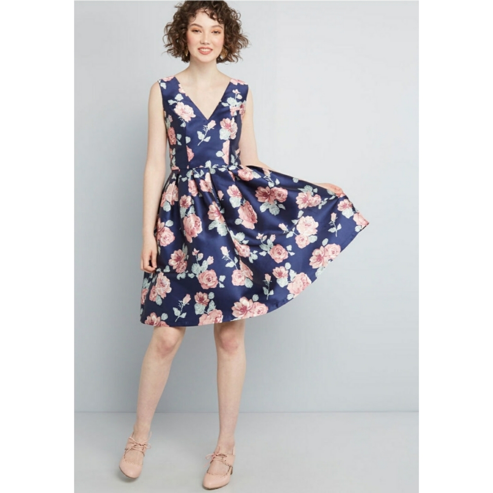 NWT ModCloth Navy Fit and Flare Dress